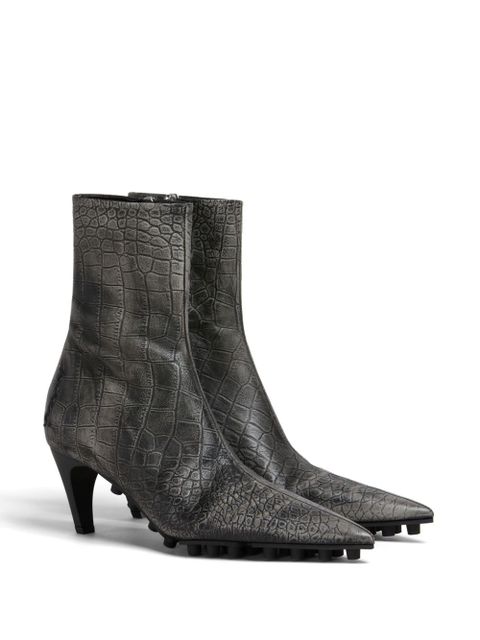 Marni Spike crocodile-effect leather boots - Black - zdjęcie produktu nr 2