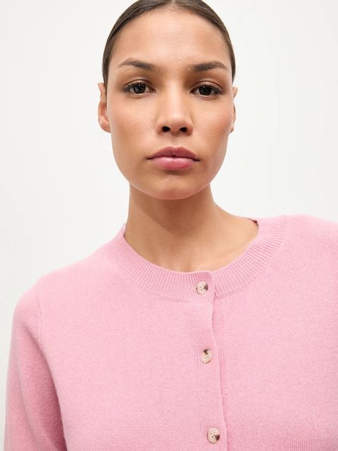 Answear.LAB kardigan z wełny merino damski kolor różowy lekki