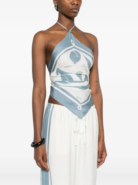 SIR. Lilou printed scarf top - White