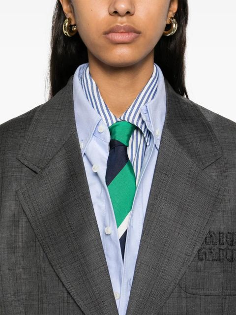 Miu Miu Prince of Wales check blazer - Grey - zdjęcie produktu nr 1