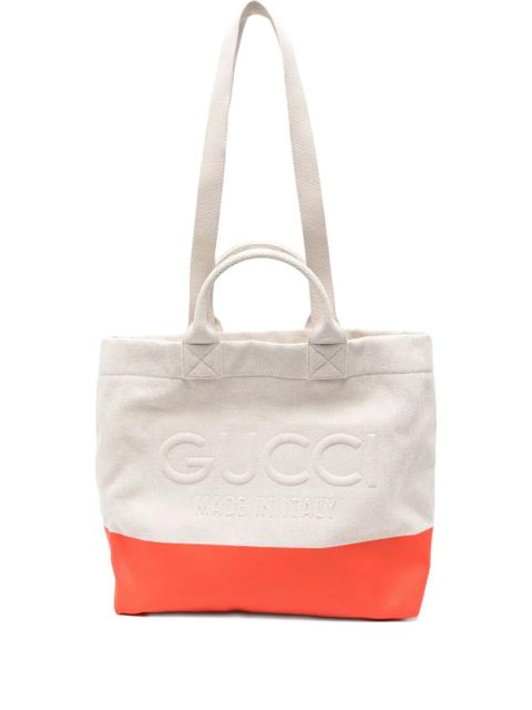 Gucci logo-embossed tote bag - Neutrals - zdjęcie produktu nr 1