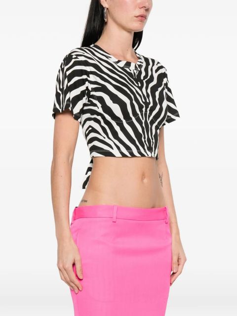 The Attico zebra-print tie top - Black - zdjęcie produktu nr 2