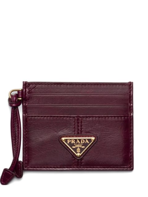 Prada logo-plaque card holder - Red - zdjęcie produktu nr 1