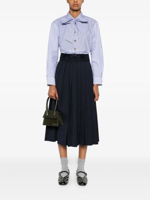 SANDRO striped tie-neck shirt - Blue - zdjęcie produktu nr 2