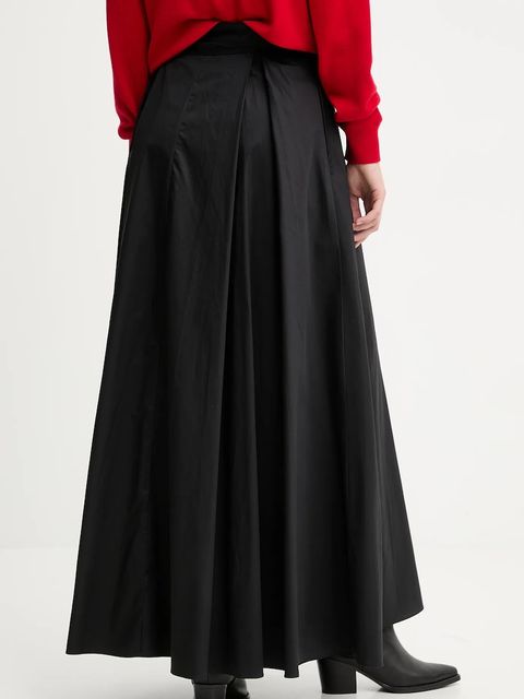 Answear.LAB spódnica bawełniana kolor czarny maxi rozkloszowana