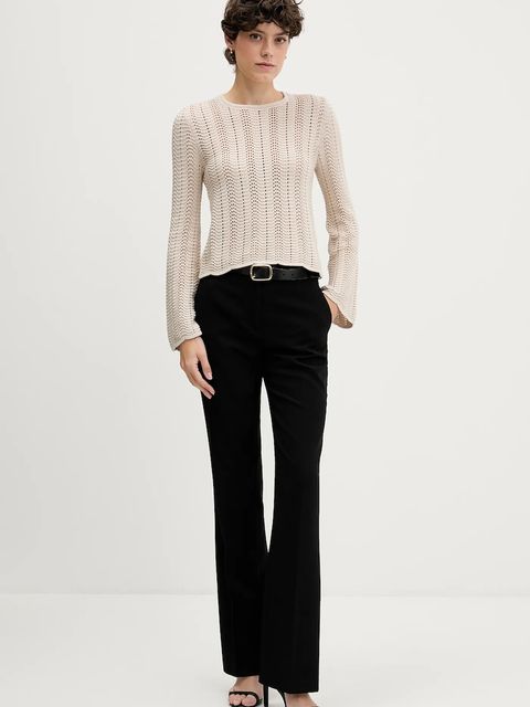 Sisley sweter bawełniany damski kolor beżowy lekki 1494M106O