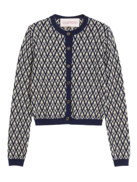 Valentino Garavani Toute La V jacquard cardigan - Blue - zdjęcie produktu nr 1