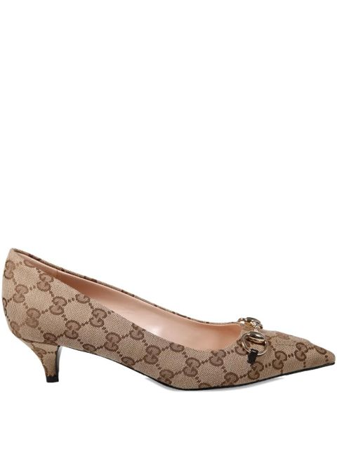 Gucci horsebit patterned point-toe pumps - Neutrals - zdjęcie produktu nr 1