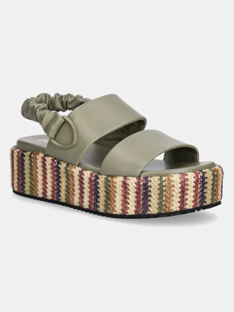 Blauer sandały OPAL damskie kolor zielony na platformie S5OPAL04