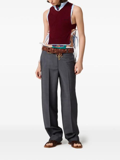 Miu Miu intarsia logo ribbed knit vest - Red - zdjęcie produktu nr 2