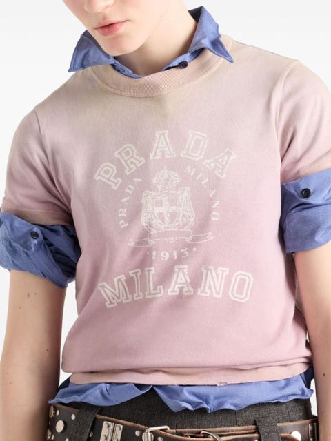 Prada logo-print T-shirt - Purple