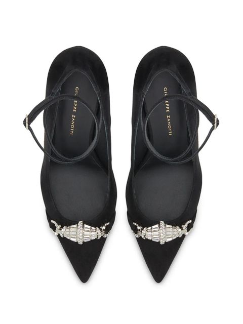 Giuseppe Zanotti crystal-embellished suede pumps - Black