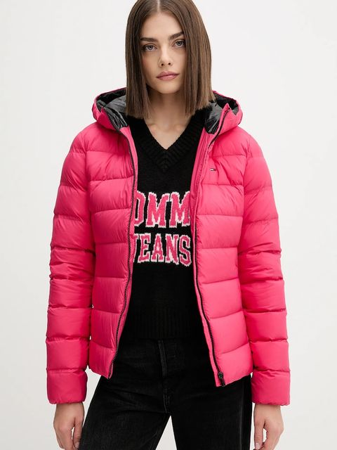 Tommy Jeans kurtka puchowa kolor czerwony zimowa DW0DW21617