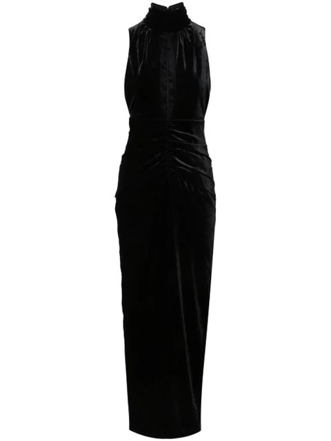 Alessandra Rich ruched velvet gown - Black - zdjęcie produktu nr 1