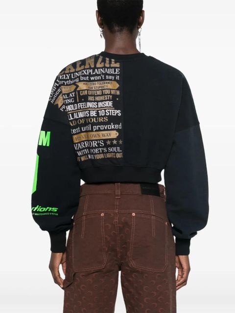 Marine Serre cropped sweatshirt - Black