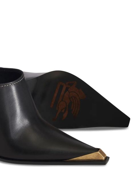 ETRO metallic toe-cap leather mules - Black