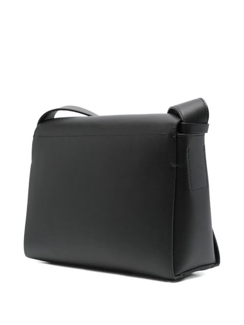 Jil Sander logo-print leather shoulder bag - Black