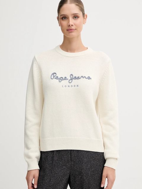 Pepe Jeans sweter bawełniany damski kolor beżowy PL7000024 - zdjęcie produktu nr 1