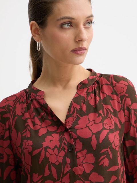 United Colors of Benetton bluzka damska kolor bordowy wzorzysta 50IGDQ0CN