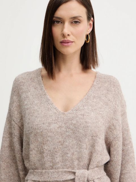 Guess sweter z domieszką wełny KIYOKA damski kolor brązowy W5BR0P Z4302