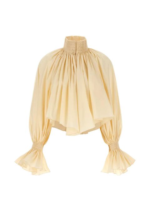 KHAITE Durer high-neck blouse - Neutrals - zdjęcie produktu nr 1