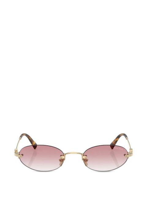 Miu Miu Eyewear oval-frame sunglasses - Gold - zdjęcie produktu nr 2