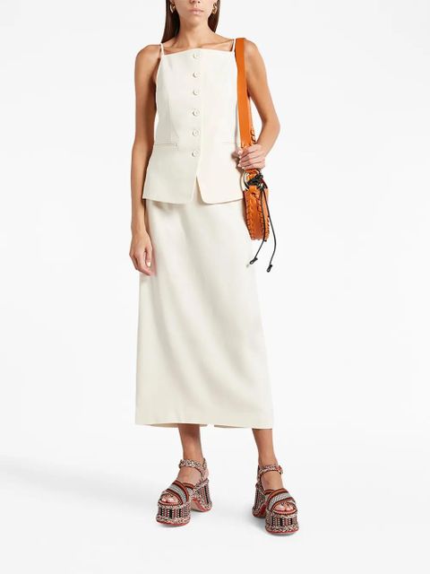 STAUD Una buttoned top - Neutrals - zdjęcie produktu nr 2