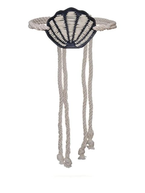 Johanna Ortiz Movimiento Marítimo shell-detail rope belt - Black