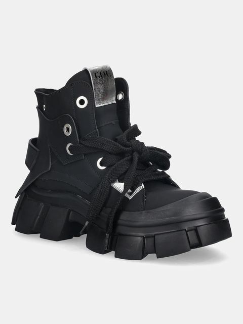 GOE workery skórzane damskie kolor czarny na platformie SS2N4054 BLACK - zdjęcie produktu nr 1