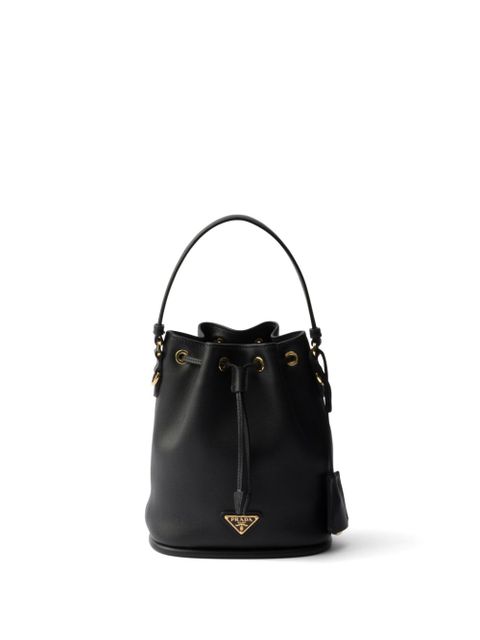 Prada mini leather bucket bag - Black - zdjęcie produktu nr 1