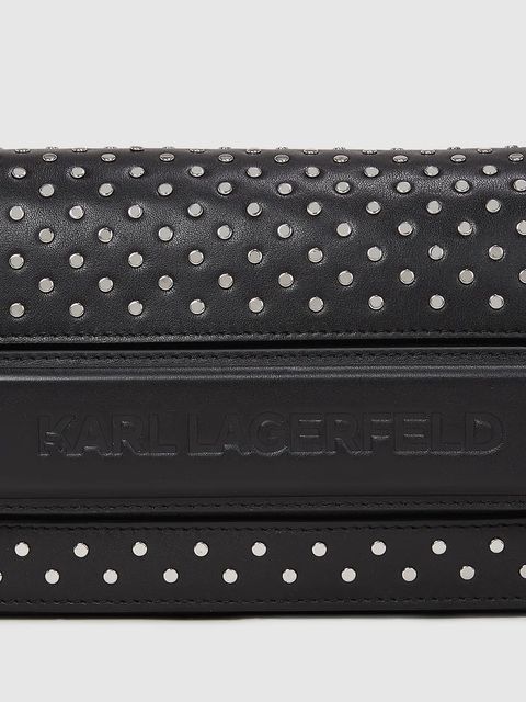 Karl Lagerfeld torebka skórzana kolor czarny A4W30083