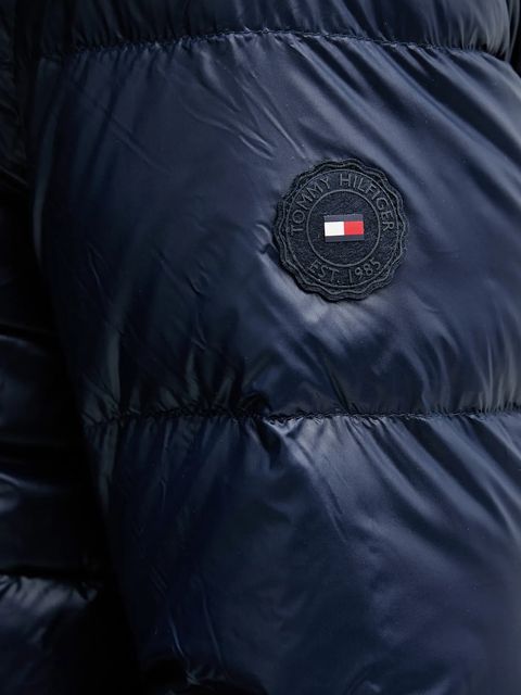 Tommy Hilfiger kurtka puchowa kolor granatowy przejściowa WW0WW47355