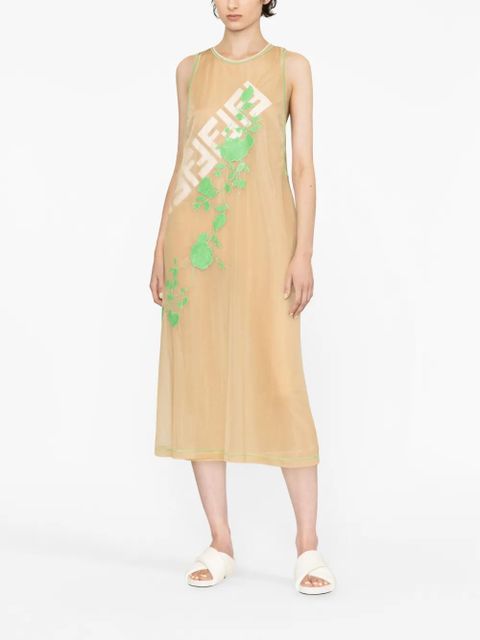 FENDI Fendi Roses sleeveless midi dress - Neutrals - zdjęcie produktu nr 2