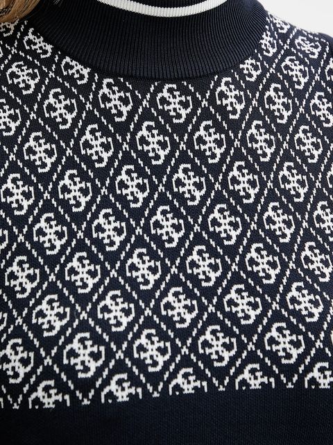 Guess top damski kolor granatowy z półgolfem