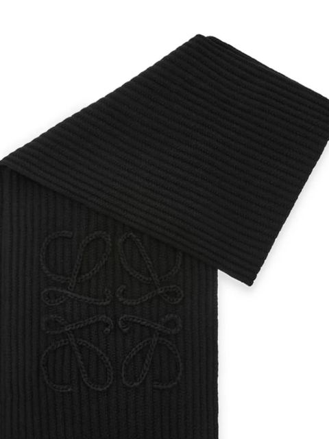 LOEWE Anagram ribbed scarf - Black