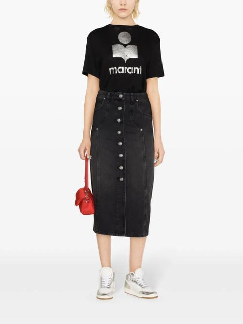 MARANT ÉTOILE Vandy denim midi skirt - Black