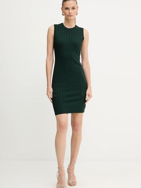 Armani Exchange sukienka kolor zielony mini dopasowana 8NYA9A YMH6Z - zdjęcie produktu nr 2