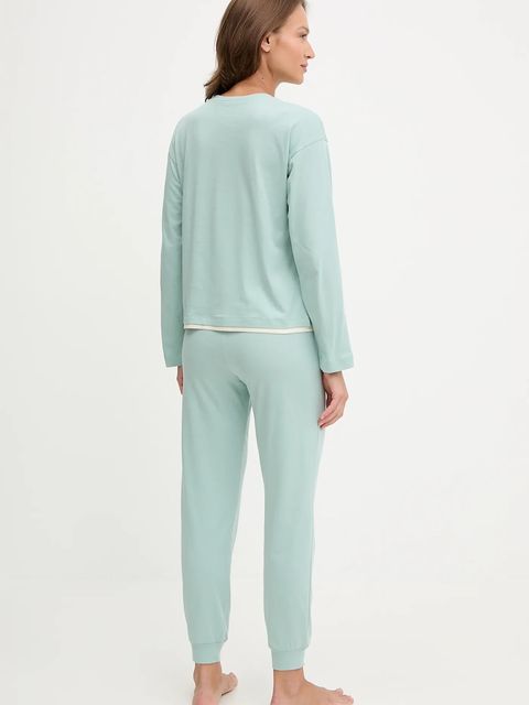 United Colors of Benetton piżama bawełniana damska kolor turkusowy bawełniana 30963P049