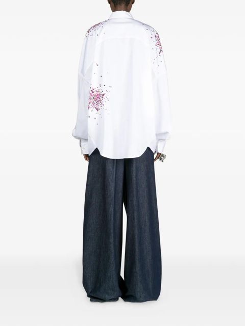 DRIES VAN NOTEN embellished cocoon shirt - White