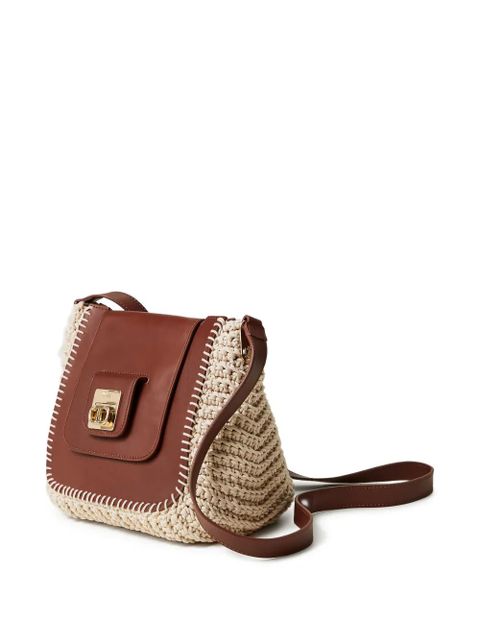 TWINSET panelled leather shoulder bag - Brown