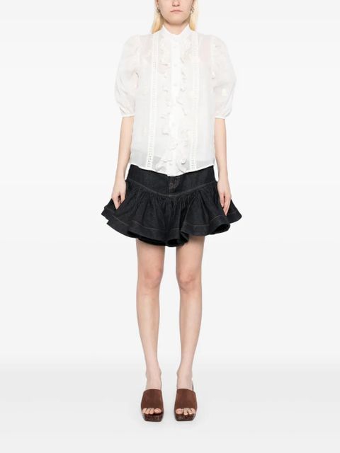 ZIMMERMANN crush denim frill mini skirt - Blue - zdjęcie produktu nr 2