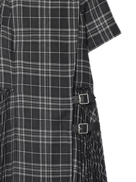 Burberry buckle pleated check-print dress - Black - zdjęcie produktu nr 2