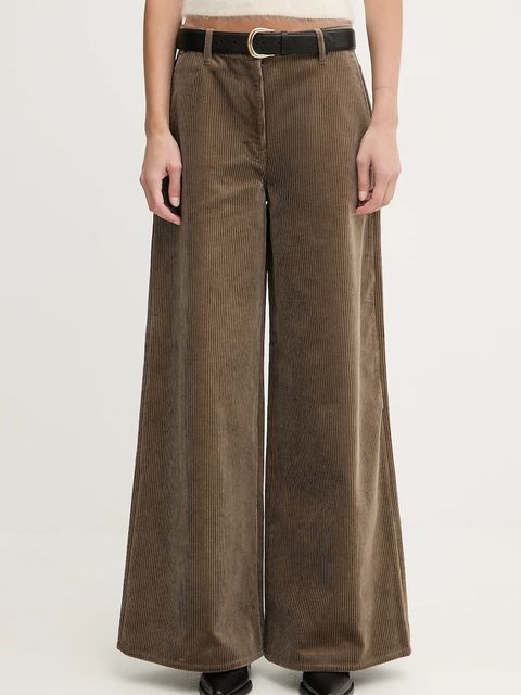 Filippa K spodnie sztruksowe kolor zielony szerokie high waist 31981 - zdjęcie produktu nr 1