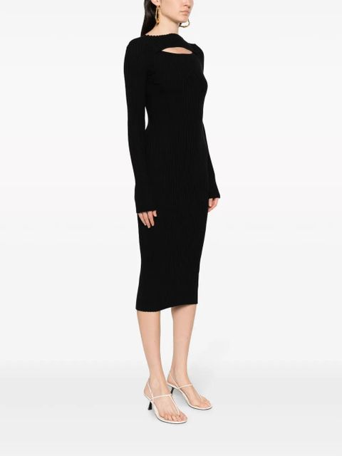 ANINE BING Lora cut-out ribbed dress - Black