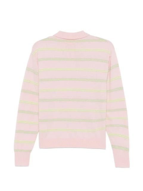 Guest In Residence Collegiate striped collared polo shirt - Pink - zdjęcie produktu nr 2