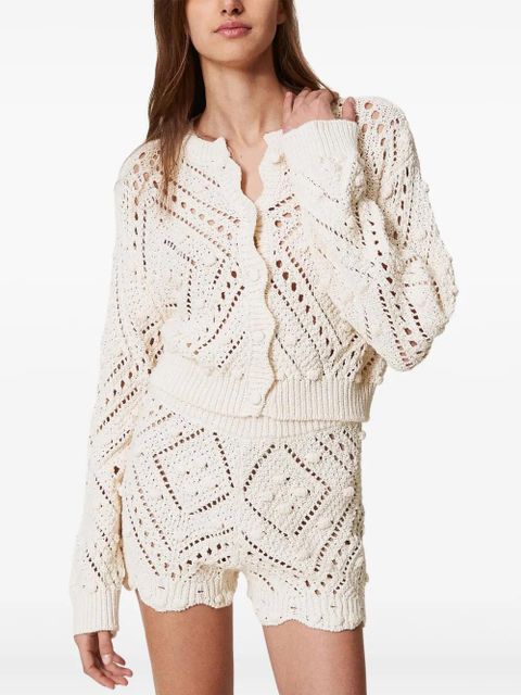 TWINSET crochet-knit cardigan - Neutrals - zdjęcie produktu nr 2