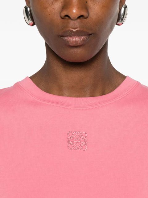 LOEWE embroidered asymmetric T-shirt - Pink