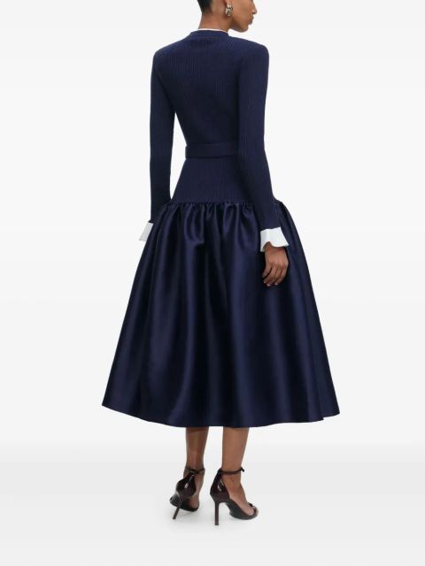 Self-Portrait belted midi dress - Blue