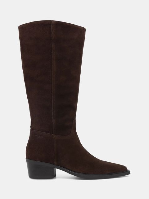 Vagabond Shoemakers kozaki zamszowe KELSEY damskie kolor brązowy na słupku 5810-040-31