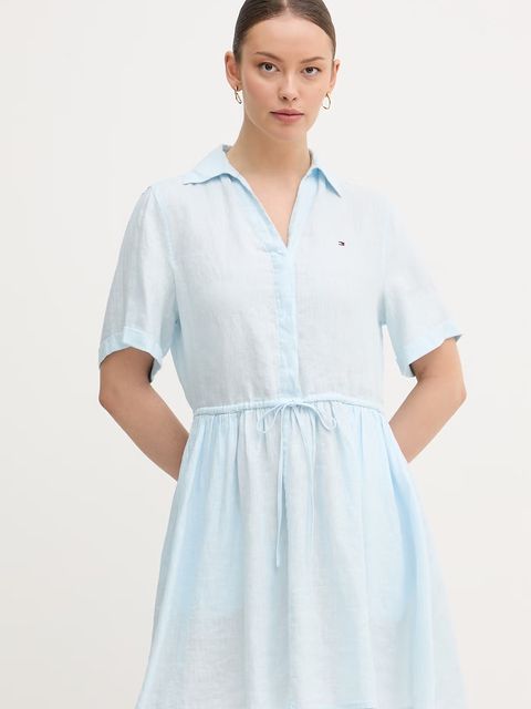 Tommy Hilfiger sukienka letnia lniana - zdjęcie produktu nr 1